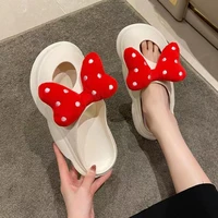 cute cartoon animal bow female slippers thick bottom soft couple indoor bathroom female sandals female 2022 summer sandals