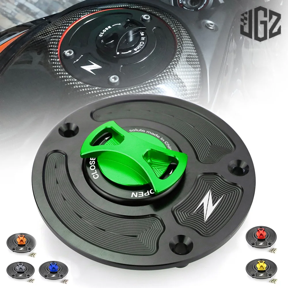 

Motorcycle CNC Aluminum Gas Oil Fuel Tank Cover Lock Protective Cap for Kawasaki Z1000 Z800 Z750 Z900 Accessories Titanium