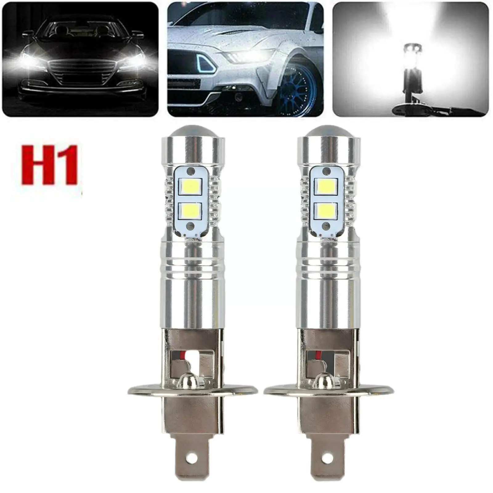

2pcs H1 Led Headlamp Bulb 6000k 100w High Low Beam Auto Bulbs Truck Light Headlamp Suv Driving Fog White Car Y0m8