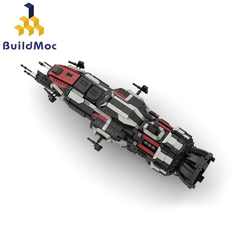 

BuildMoc среднего масштаба, расширенные строительные блоки со светлым фригатом, строительные блоки MCRN-Tachi Donnager, кирпичи, игрушка