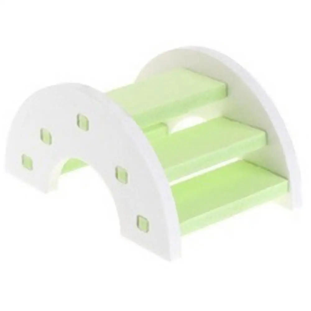 Маленькая деревянная игрушка с радужной аркой и мостом животных |