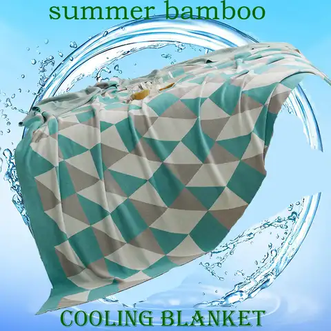 Регина лето охлаждение трикотажные плед одеяло природы бамбук 3D иллюзия три цвета контрастная кровать холодное дышащее одеяло одеяло