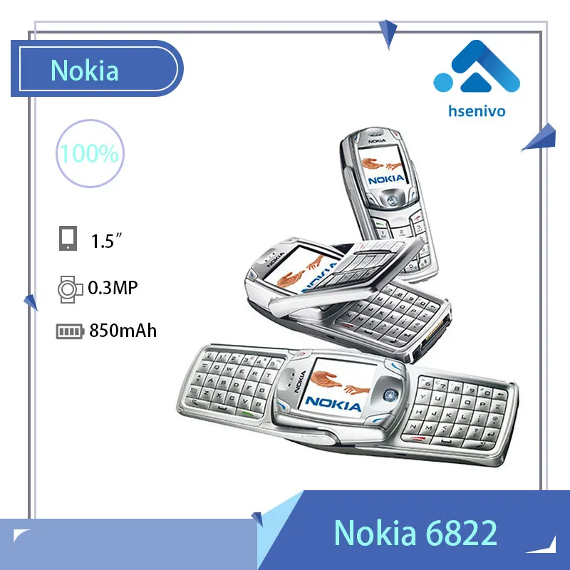 

Nokia 6822 refurbished-Original Unlocked Rotatable Nokia 6822 Mobile Phone 2.2 inch 2G/3G With phone Free Shipping