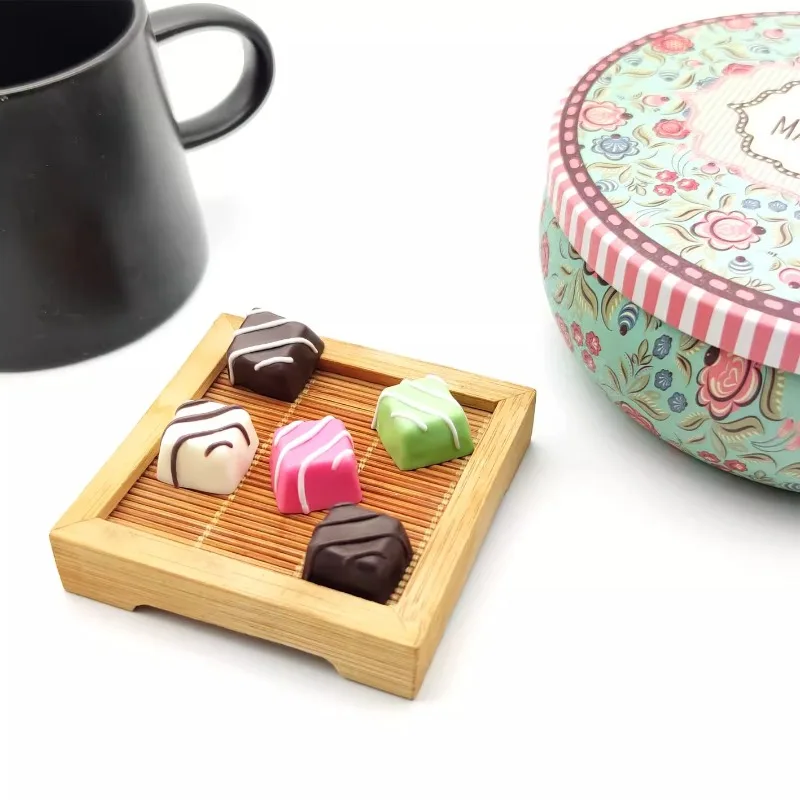 Милые цветные шоколадные персонализированные колпачки для кнопок из смолы