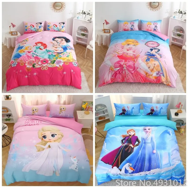 

Disney Bedding Set New White Princess Rapunzel Bella Mermaid Sofia Duvet Cover Sets for Baby Kids Children Girls Birthday Gift