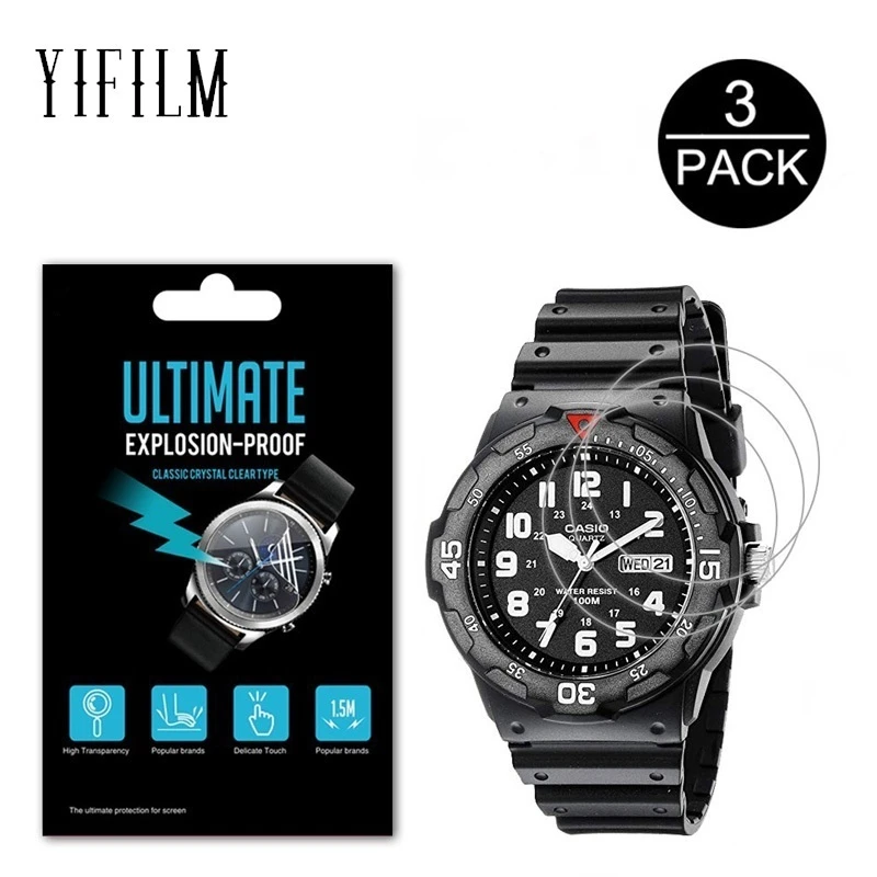 

3Pack Nano Explosion-proof Screen Protector For Casio Men's MRW-200H MRW200H MRW-210H MCW100H Screen Protection Film Not Glass