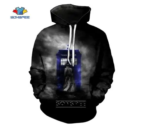 

SONSPEE Doctor Who Hoodie 3D Printed Longsleeve O Neck Hoodies Women Men Casual Oversized Streetwear Sweatshirt Winter Coat B14