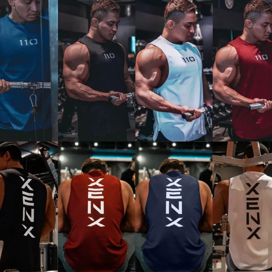 

Men Gym Workout Sleeveless Shirt tight Tank Top Men Bodybuilding Clothing Fitness Mens Sportwear Vests Muscle Men Tank Tops