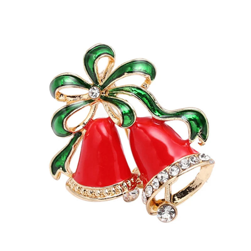 Boosbiy Xmas Эмаль Снеговик Санта-Ярево и колокольчики Венок Брошь Булавка