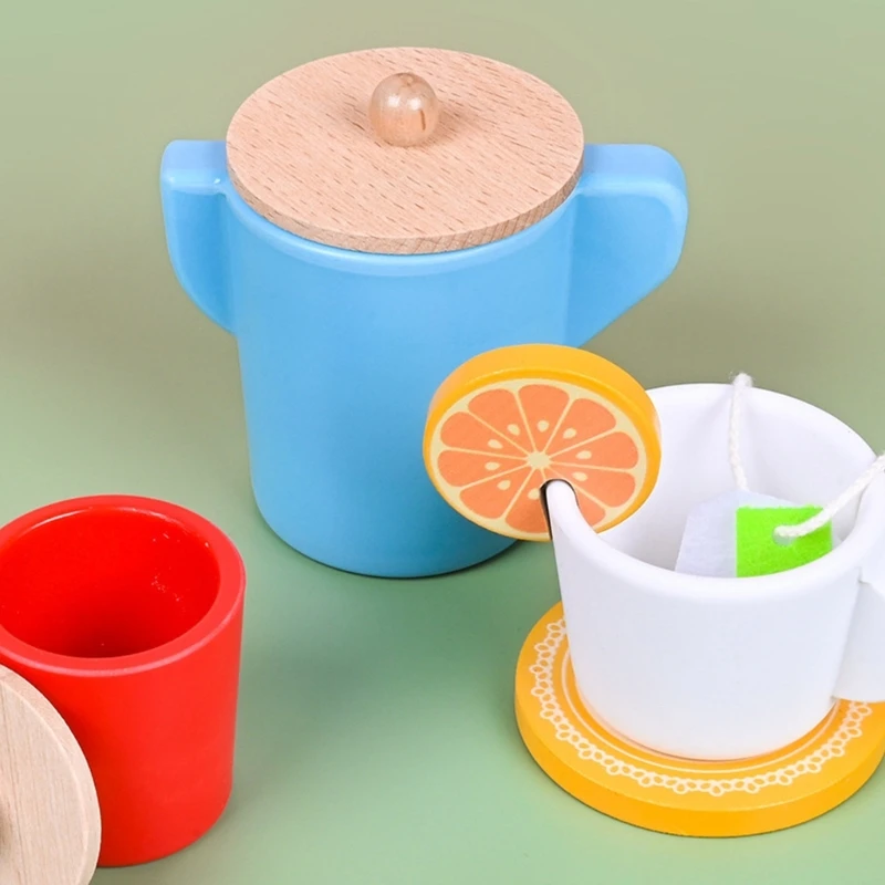 

Afternoon Kitchen Tea Set for Girls Pretend Play Food Game Montessori Simulated