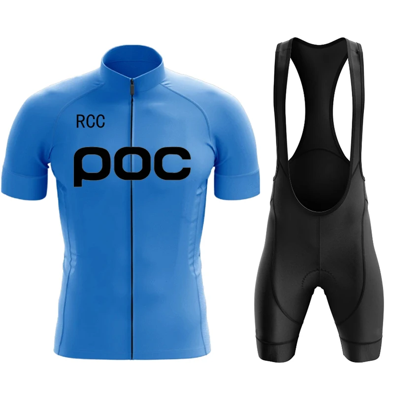 

RCC POC Pro Cycling Set Short Sleeve Bicycle Jersey Set Pro Cycling Clothing Maillot Ropa Ciclismo Mountain Bike Riding Clothes