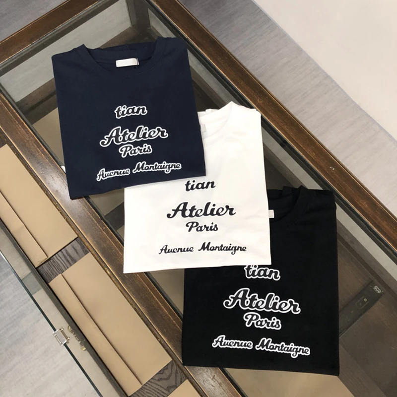 

Letter Casual T Shirt For Women Luxury Brand Loose Versatile Oversize T-Shirt Sports Pure Cotton Summer Clothing Fashion Men Top