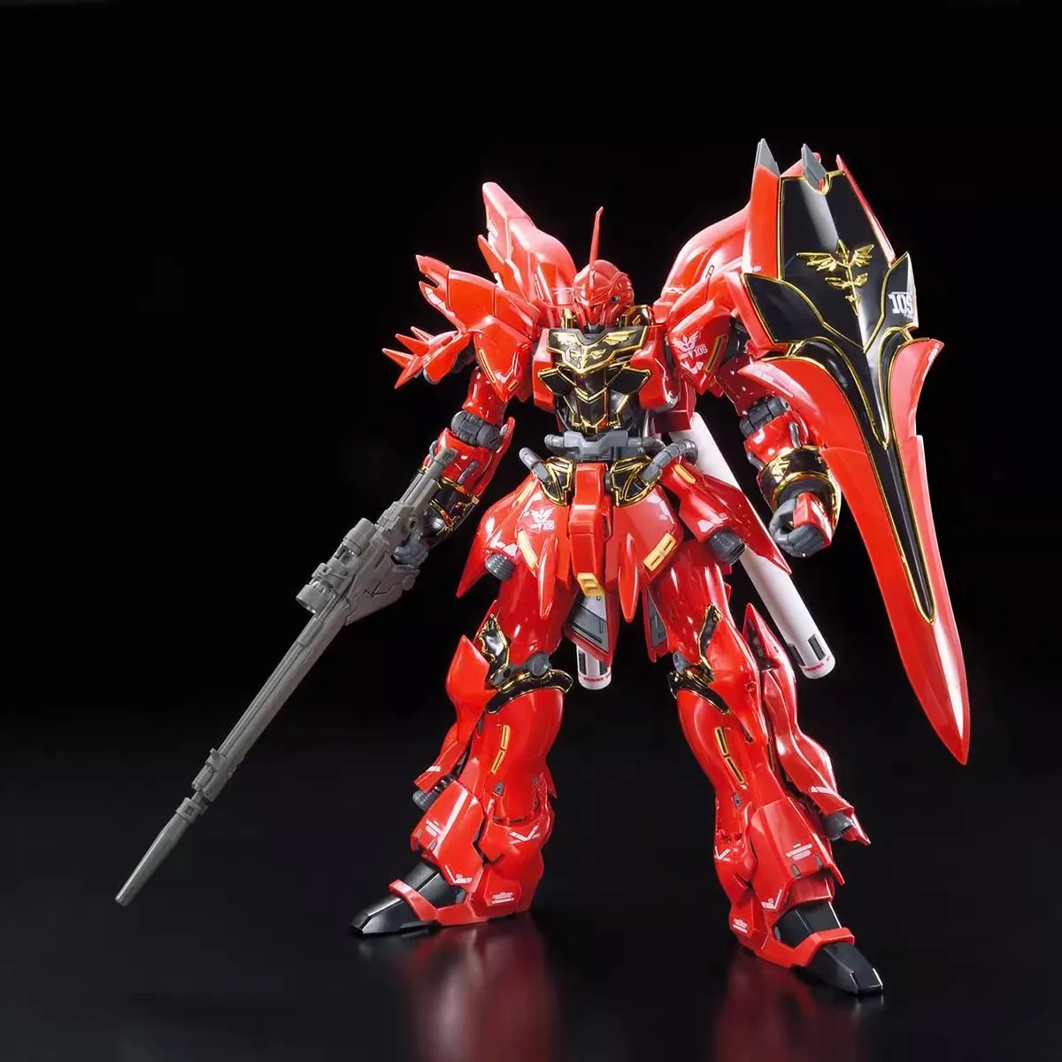 Фото Оригинальная сборная модель Bandai RG 1/144 Sinanju Gundam: Аниме-фигурка робота, коллекционная модель, игрушка, украшение, подарок для детей №3