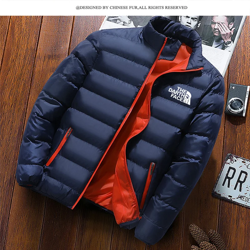 Men Jacke Windbreaker Cotton Padded Jacket Casual Sports Autumn Winter Men's Stand Collar Warm Thick Parkas Jacket Youth Trend