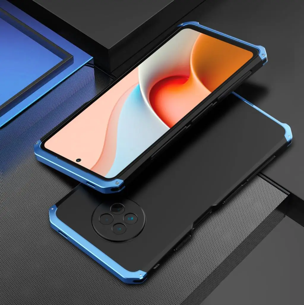 

Shockproof Armor Metal Case For Xiaomi Mi Redmi Note 9 5G Note 9 Pro Luxury Case Aluminum Bumper Matte PC Protective Cover
