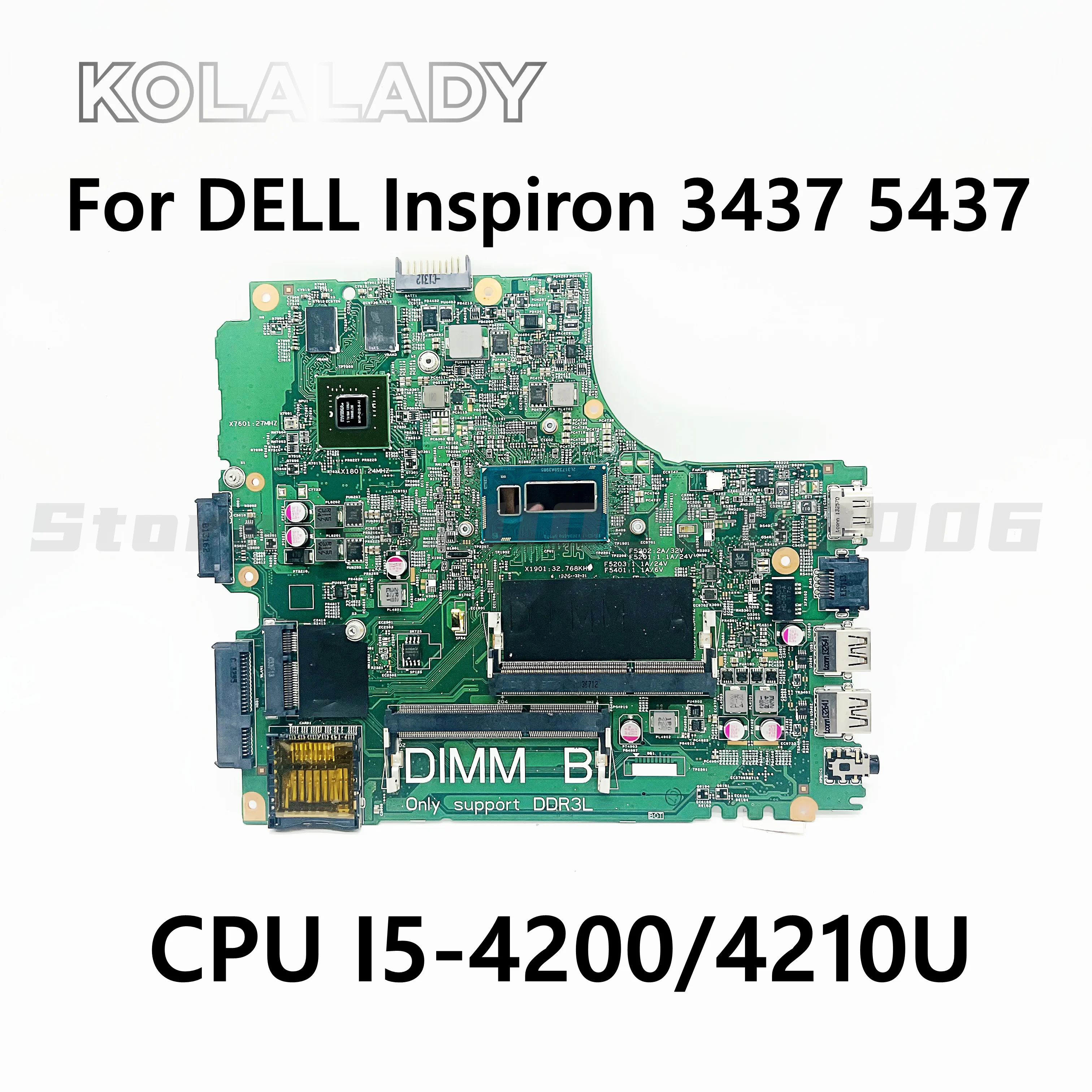 

CN-0YFVC4 For DELL Inspiron 3437 5437 12314-1 0YFVC4 I5-4200/4210U CPU N14P-GV2-S-A2 Mainboard Laptop motherboard DDR3 tested OK