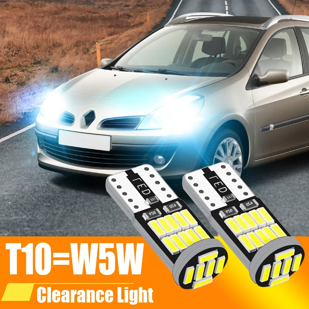A Pack LED Clearance Light Bulb Lamp W5W T10 For Renault Cli