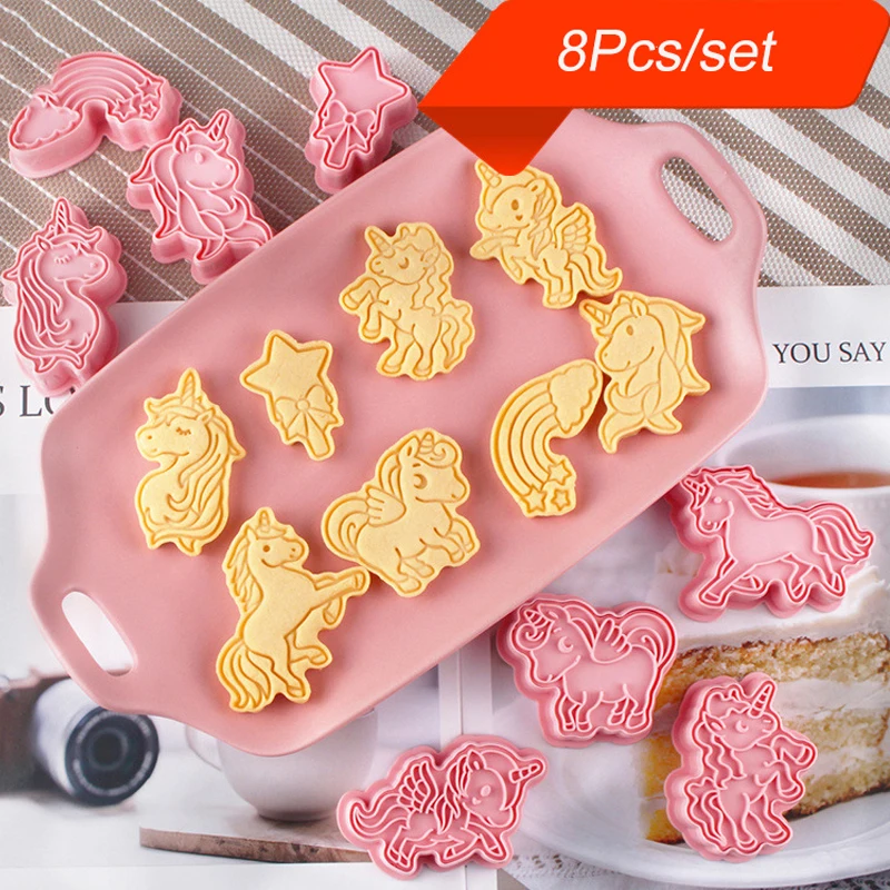 8 шт./компл. милый мультяшный Единорог DIY печенье резак форма для тортов фондана