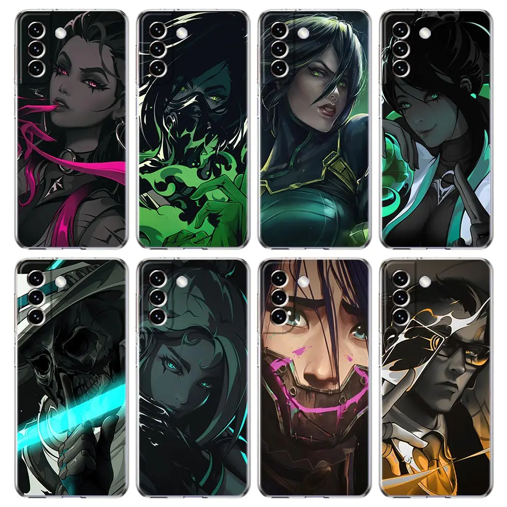 

Valorant Hot Game Phone Case For Samsung Galaxy S22 S20 Ultra S21 FE 5G S10E S9 S8 S10 Plus Note 20 10 Lite Silicone Clear Cover