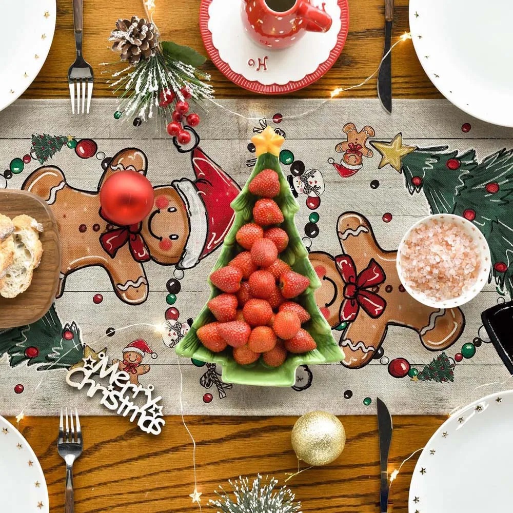 30x180 см Рождественский снеговик скатерть олень Рождественская елка с принтом