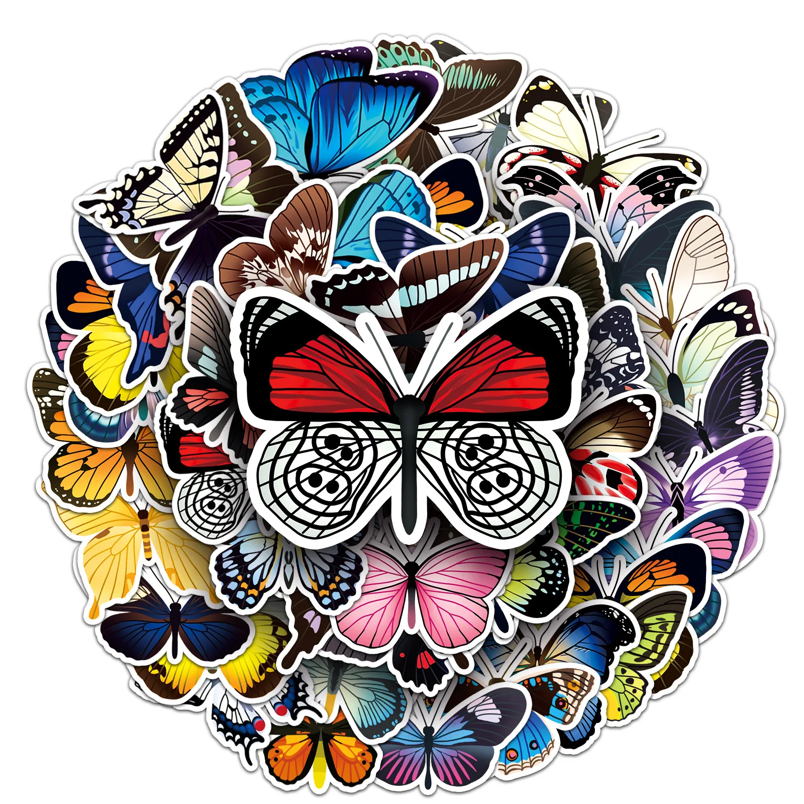 

50Pcs Butterfly Graffiti Stickers Animal Insect Decorative Decal DIY Phone Laptop Luggage Diary Journal Scrapbooking Kids Toy B2