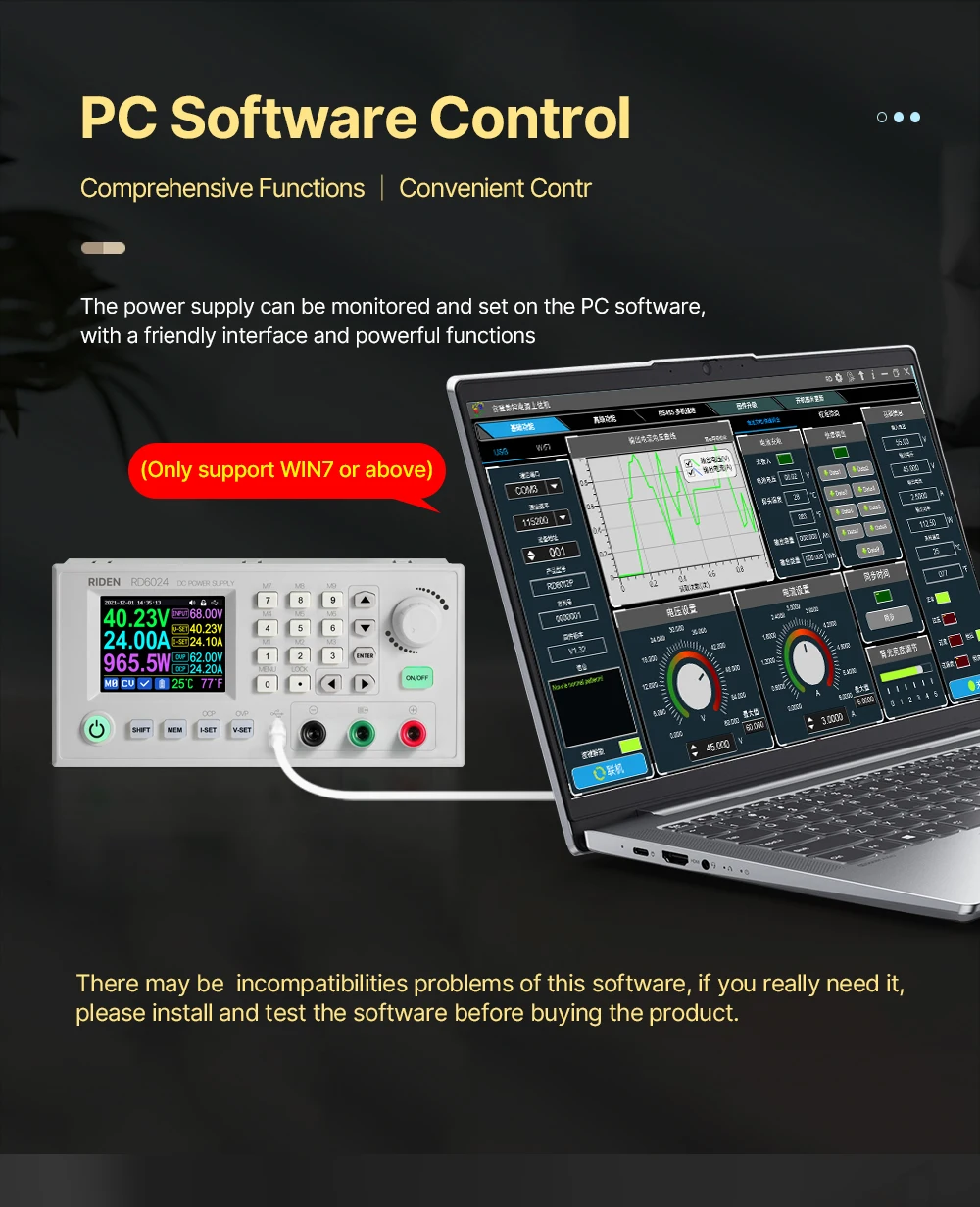 RD RD6024 RD6024W Профессиональный понижающий преобразователь USB WiFi 60 В 24 А постоянного