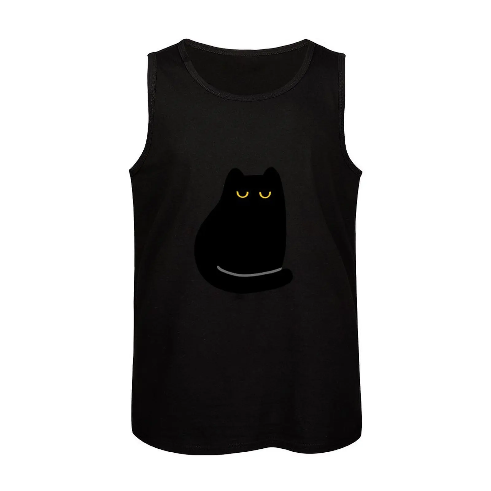 Мужская майка Shea the Unimpressed Black Cat Pattern из хлопка