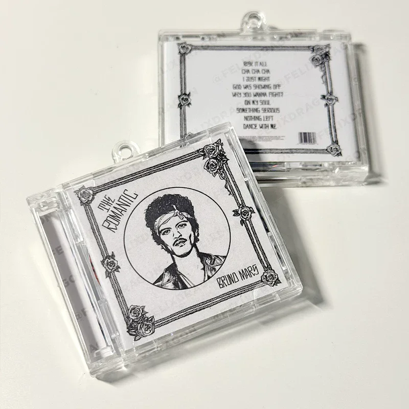 Фото Музыкальный брелок R&B Bruno Mars MINI CD NFC: воспроизведение песен из альбома The Romantic, брелок-подвеска для косплея, аксессуар для ожерелья №2