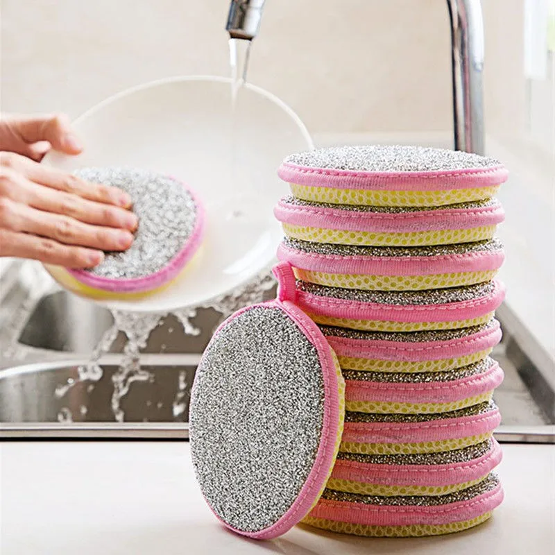 

Double-sided Dishwashing Sponge Scrubbing Pot Brush Dish Cleaning Cloth Kitchen Household Dishcloth To Remove Oil and Stain Tool