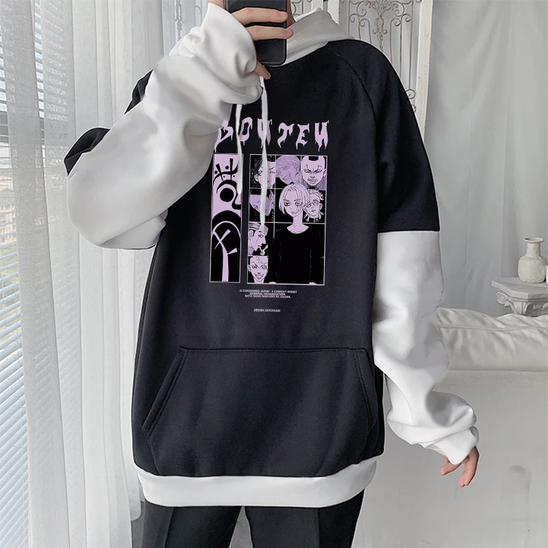 

Manga Anime Tokyo Revengers Hoodies Gothic Manjirou Sano Friends Purple Cartoon Printed Streetwear Men Long Sleeve Sweatshirts