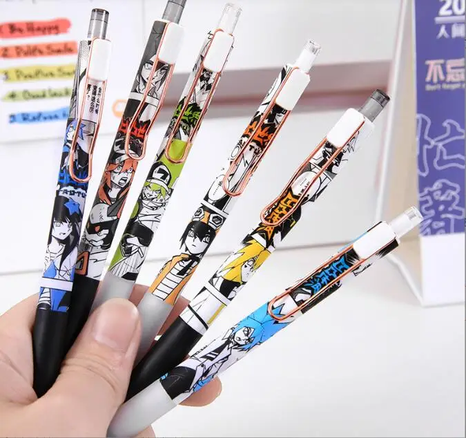 

48 pcs/lot Creative World Press Gel Pen Kawaii 0.5mm black Ink Write Neutral Pens Office School Supplies