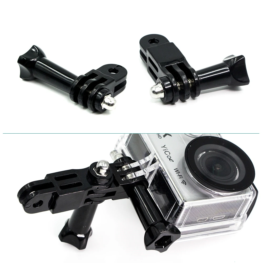Helmet Curved Flat Mount Three-way Adjustable Pivot Arm Screw Buckle for Gopro Go Pro 9 Session Xiaomi Yi 4k Camera Accessories images - 6