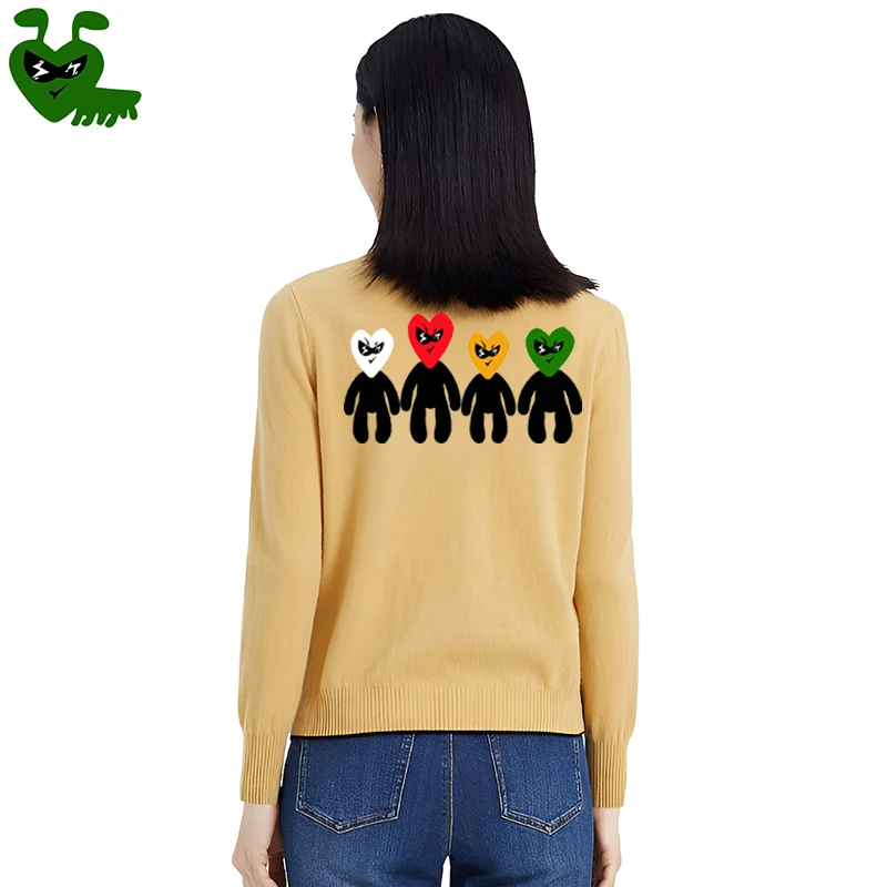 Женский кардиган Break Egg с v-образным вырезом вышитый муравьем однобортный осенний