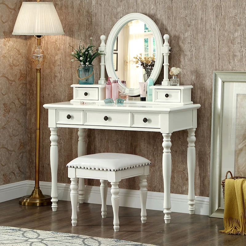 

European Luxury Dressing Table White Makeup Charm Minimalist Dressing Table Bedroom Classic Aparadores Furniture Comfortable