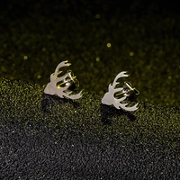 tulx stainless steel stud earring deer head antlers earrings female animal charm earrings for women simple jewelry accessories