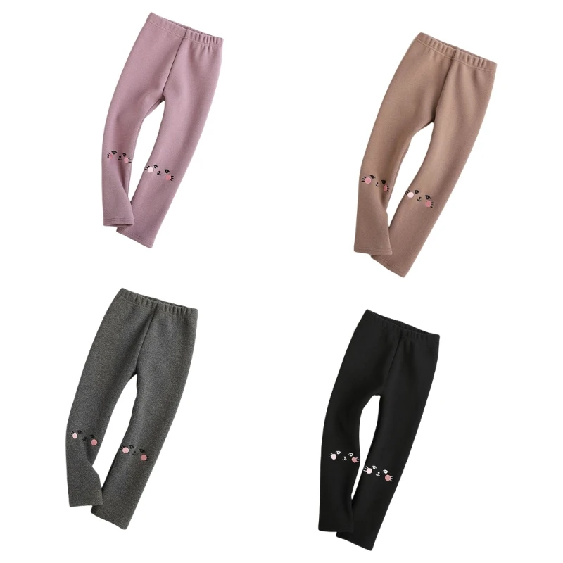 

Детские осенние леггинсы с флисовой подкладкой и вышивкой