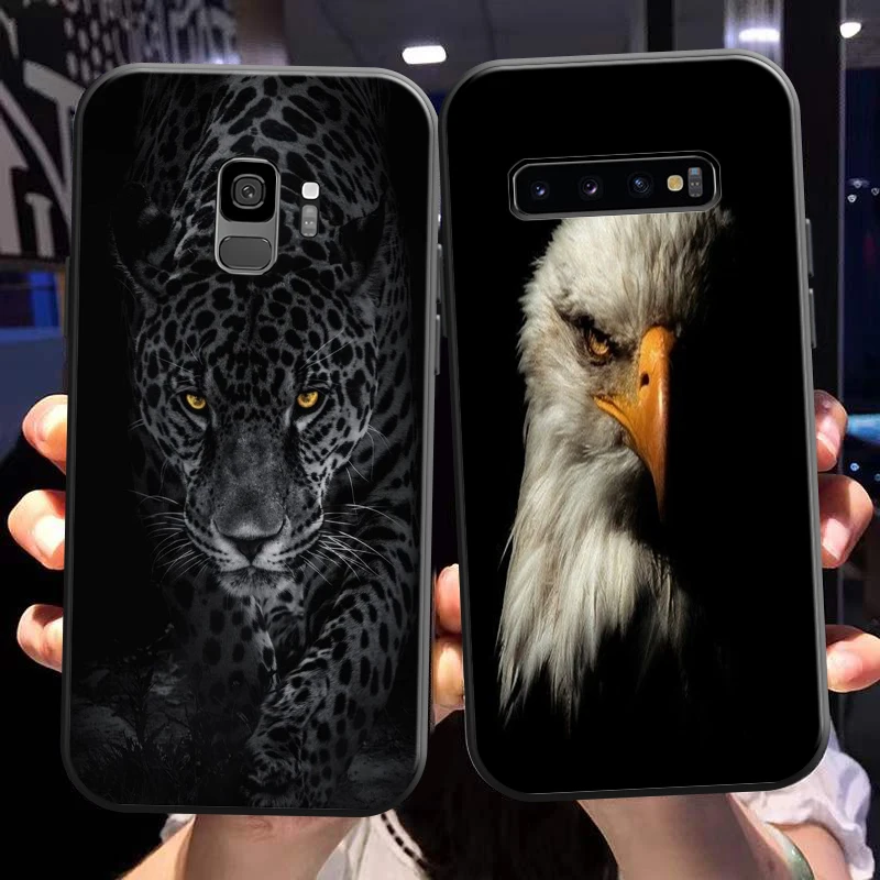 

Lion Tiger Eagle Dog Cat Wolf Phone Case For Samsung Galaxy S10 S10E S10 Lite S9 S8 Plus Samsung S10 5G Coque Back TPU Black