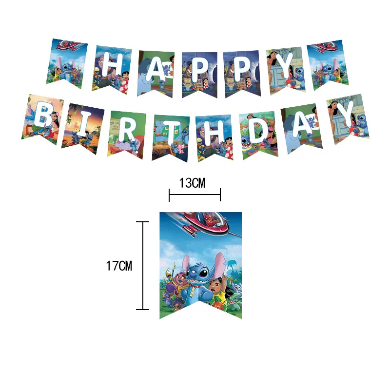 Lilo Stitch Birthday Decorations Disposable Tableware Set Paper Plates  Banner Tablecloth Balloon Boy Kids Adult Party Supplies
