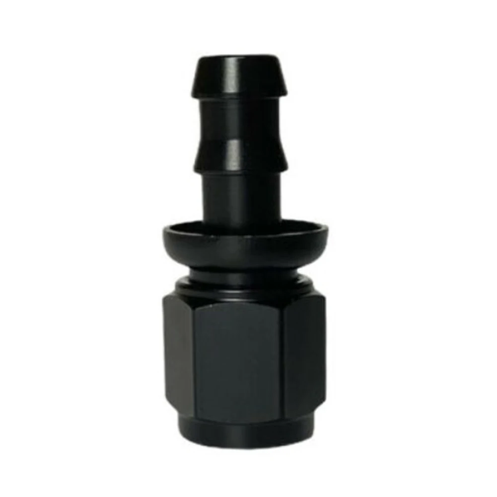 

Adapter Swivel Fitting AN6 To 3/8 Black Aluminum Alloy Straight Push On Barb Hose Adapter Swivel Fitting