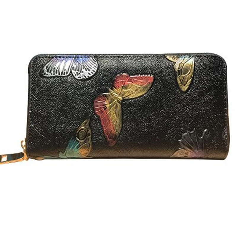 

Women Wallet Leather Card Wallets Long 3D Embossing Wallet Female Zipper Clutch Coin Purse Ladies Wristlet Card Holder