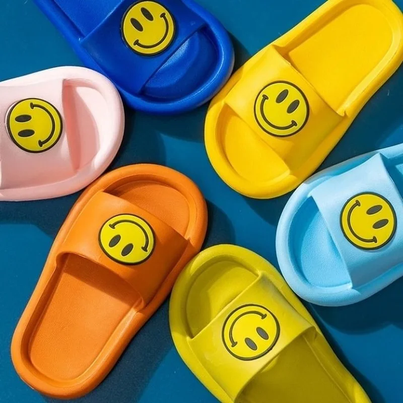 Women's Sandals Comfortable Slides House Cute Slippers Woman Summer New 2023 Slipper Fashion Teddy Bear Flat Home Smiley Face