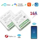 Tuya Zigbee Мини Wifi Smart Switch 16A 2-стороннее управление беспроводные переключатели умный дом DIY модули автоматизации для Alexa Google Home