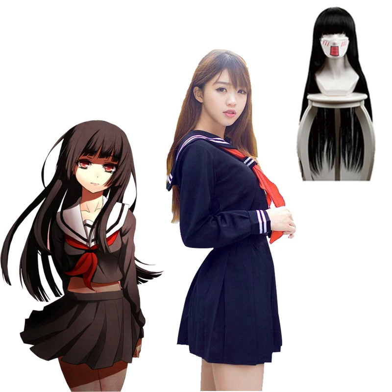 Аниме Костюмы Jigoku Shoujo Enma Ai Косплей Костюм Хэллоуин Карнавал Лори вечерние юбка