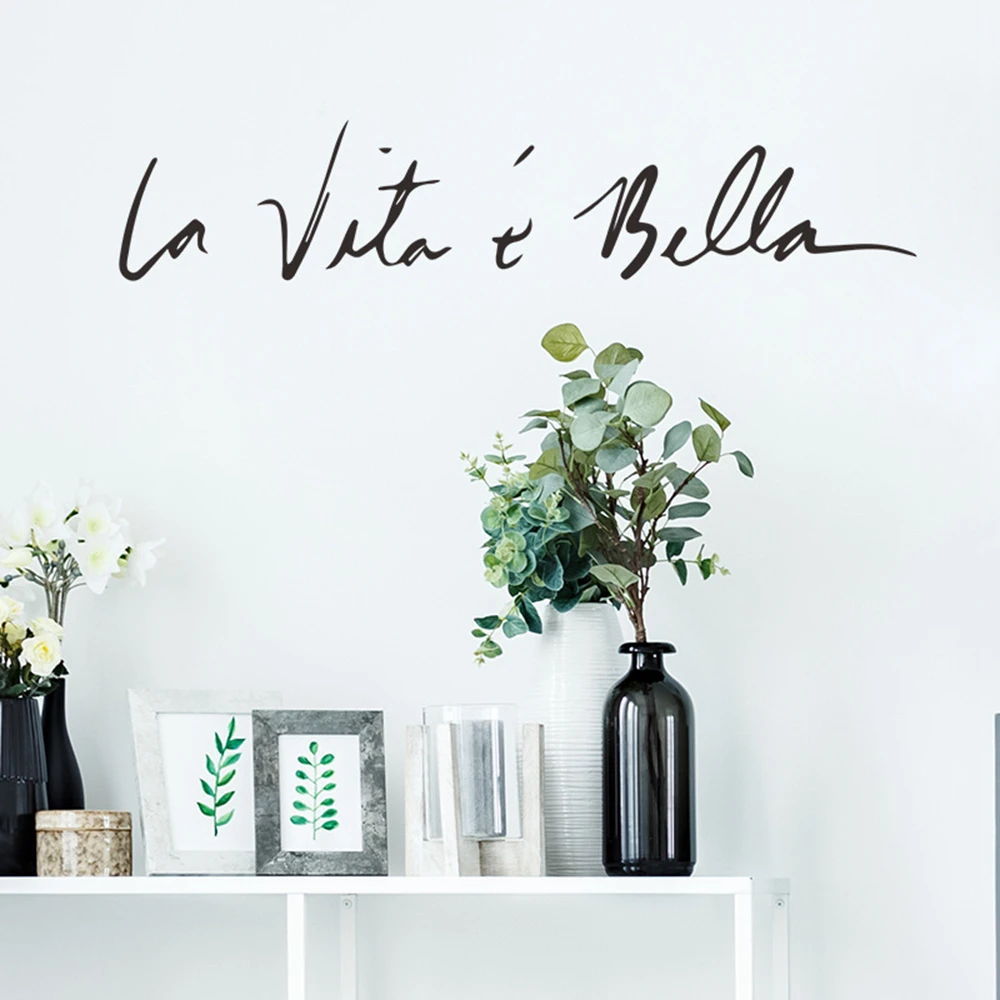 La Vita E Bella Life is Beautiful Kitchen Home House итальянская фраза говорящая Наклейка на стену