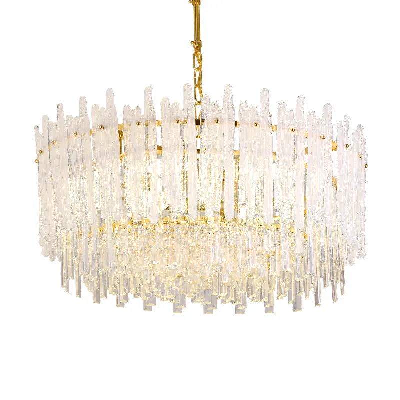 

Crystal Modern Suspension Gold Chandelier Room Decor Dimmable LED Hanging Lamp Light Fixture Home Decor Appliance