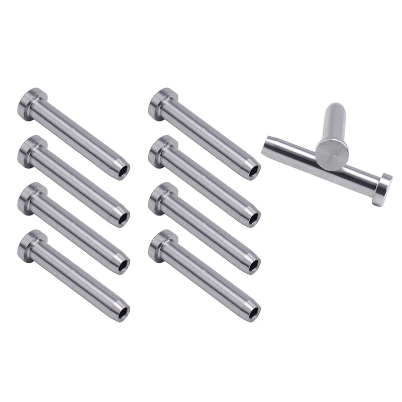 

10Pcs Stainless Steel Stemball Swage Stud Dead Ends Threaded Stud Paired With Cable Tensioner For 1/8Inch Cable Railing Kit