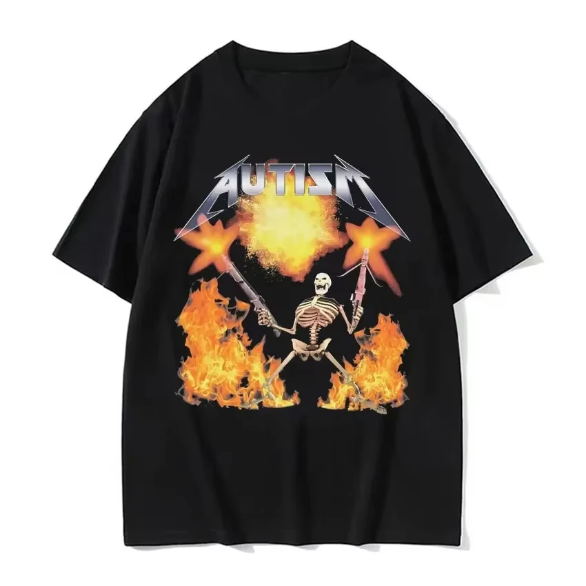 Футболка с аутизмом и скелетом человеческая мужская одежда футболки унисекс