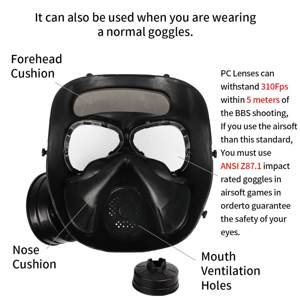 Gas Mask Breathing Creative Stage Performance Prop for CS Field Equipment Cosplay Protection Halloween Evil |