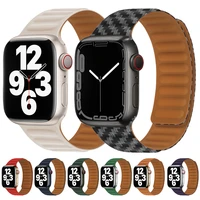 silicone link loop magnetic strap for apple watch band 44mm 40mm iwatch series7 6 se 5 4 3 2 1 sport rubber bracelet 42mm 38mm