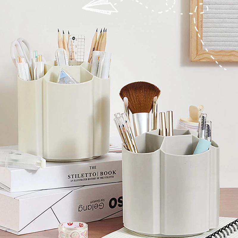 

Rotating Pen Holder Desk Accessories Large Capacity Pencil Storage Box Desktop Organizer School Office Stationery